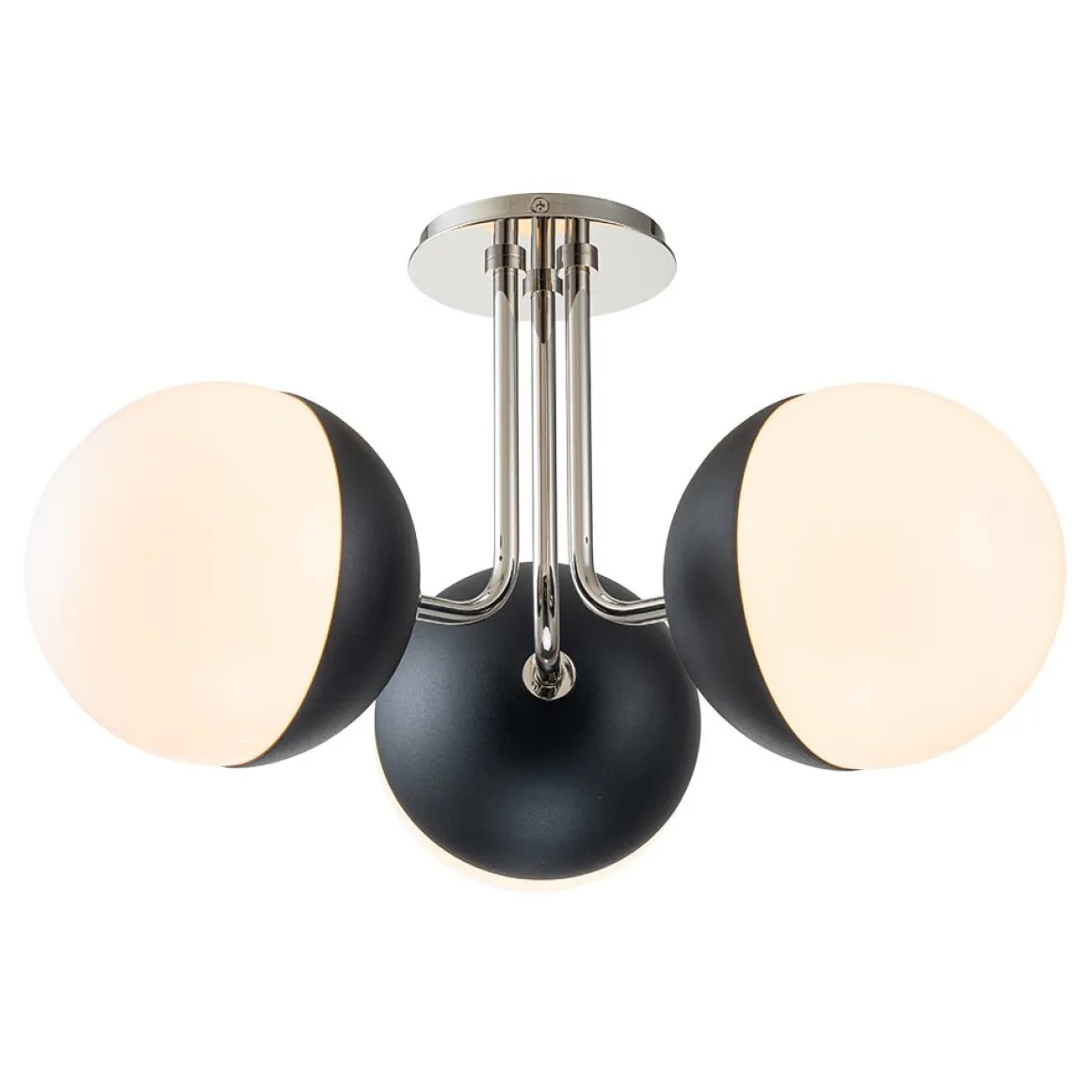 Modern 3-Light Milky Glass Globe Ceiling Light