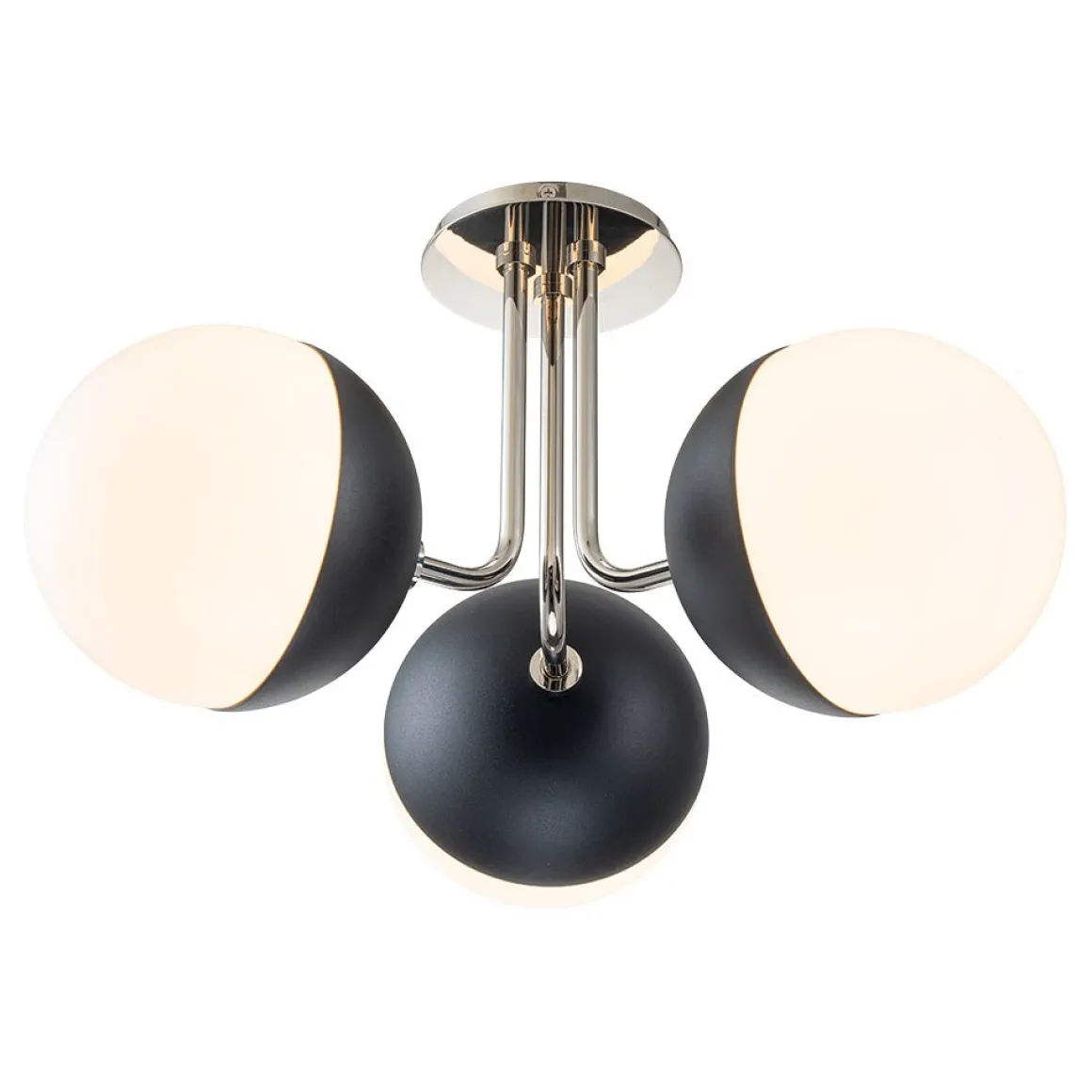 Modern 3-Light Milky Glass Globe Ceiling Light