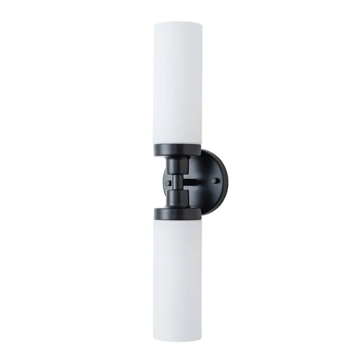 Modern 2-Light Opal Glass Cylinder Vanity Wall Lamp