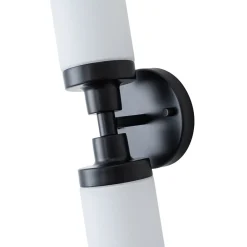 Modern 2-Light Opal Glass Cylinder Vanity Wall Lamp