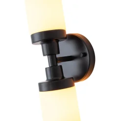 Modern 2-Light Opal Glass Cylinder Vanity Wall Lamp