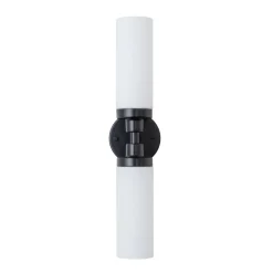 Modern 2-Light Opal Glass Cylinder Vanity Wall Lamp