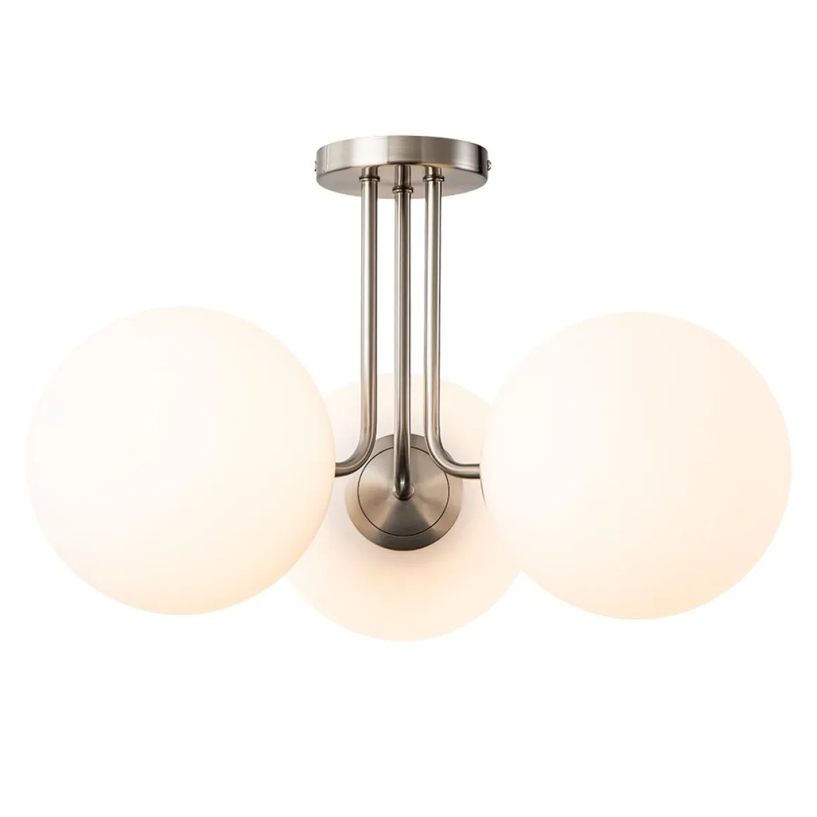 Modern 3-Light Opal Glass Globe Ceiling Light