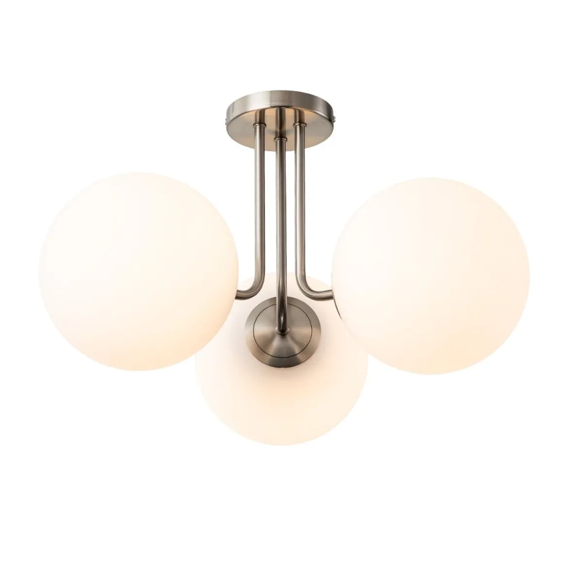 Modern 3-Light Opal Glass Globe Ceiling Light