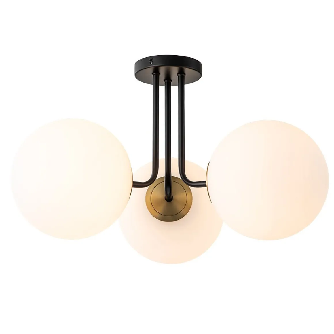 Modern 3-Light Opal Glass Globe Ceiling Light