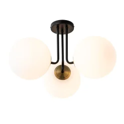 Modern 3-Light Opal Glass Globe Ceiling Light