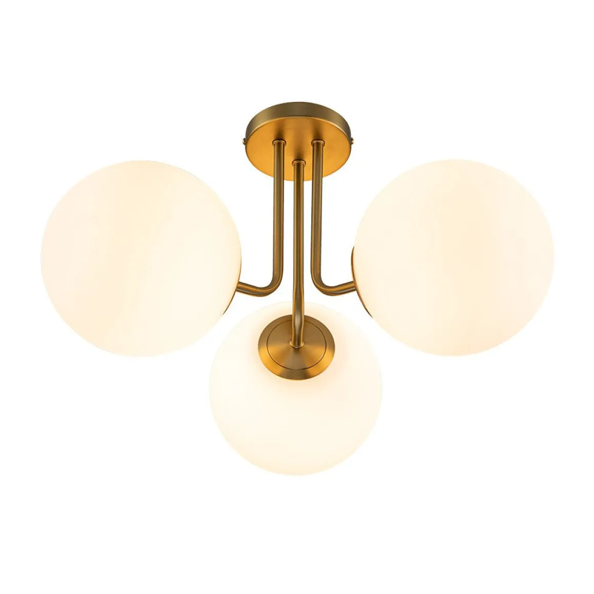 Modern 3-Light Opal Glass Globe Ceiling Light