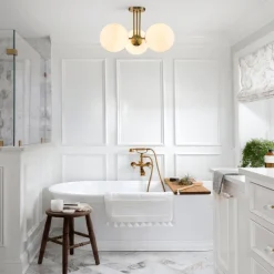 Modern 3-Light Opal Glass Globe Ceiling Light