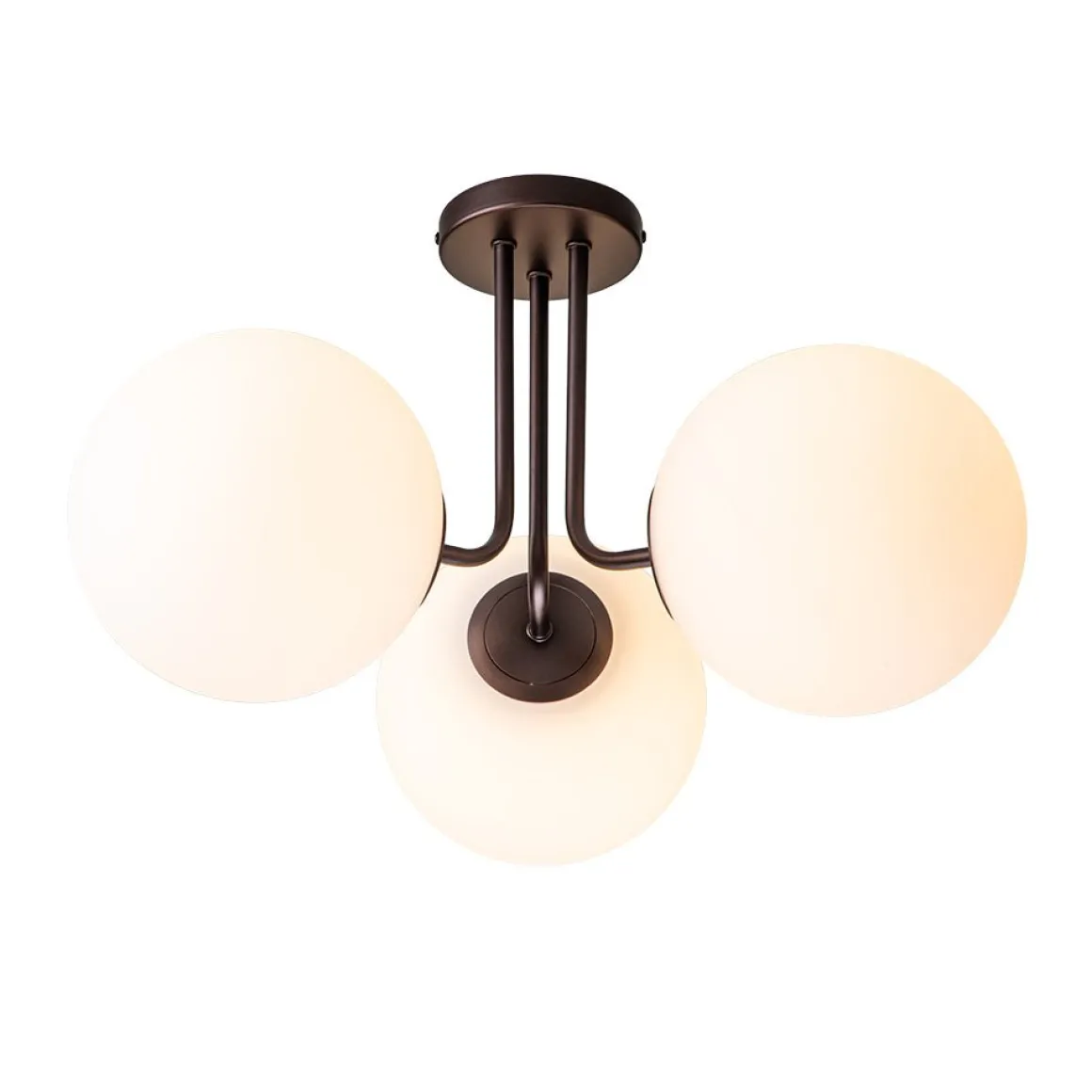Modern 3-Light Opal Glass Globe Ceiling Light
