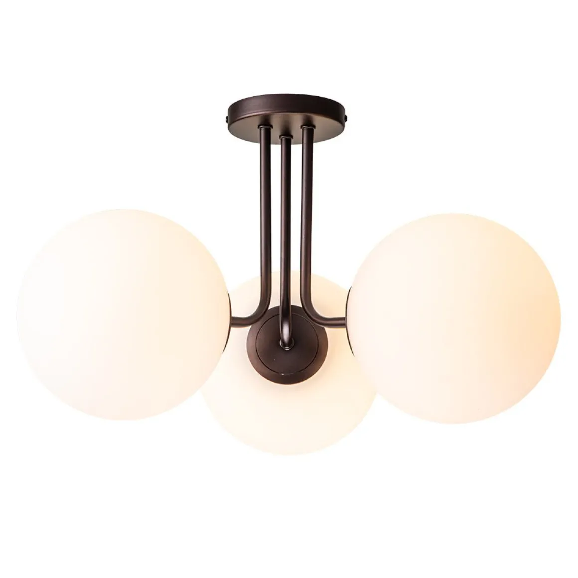 Modern 3-Light Opal Glass Globe Ceiling Light