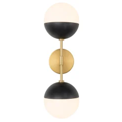 Modern 2-Light Opal Glass Globe Wall Sconce