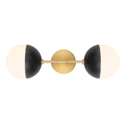 Modern 2-Light Opal Glass Globe Wall Sconce