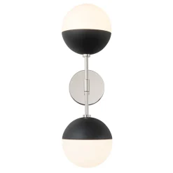 Modern 2-Light Opal Glass Globe Wall Sconce