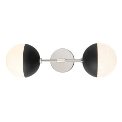 Modern 2-Light Opal Glass Globe Wall Sconce
