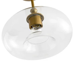Modern 1-Light Round Donut Glass Semi Flush Mount