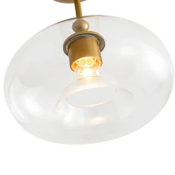 Modern 1-Light Round Donut Glass Semi Flush Mount