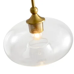 Modern 1-Light Round Donut Glass Semi Flush Mount