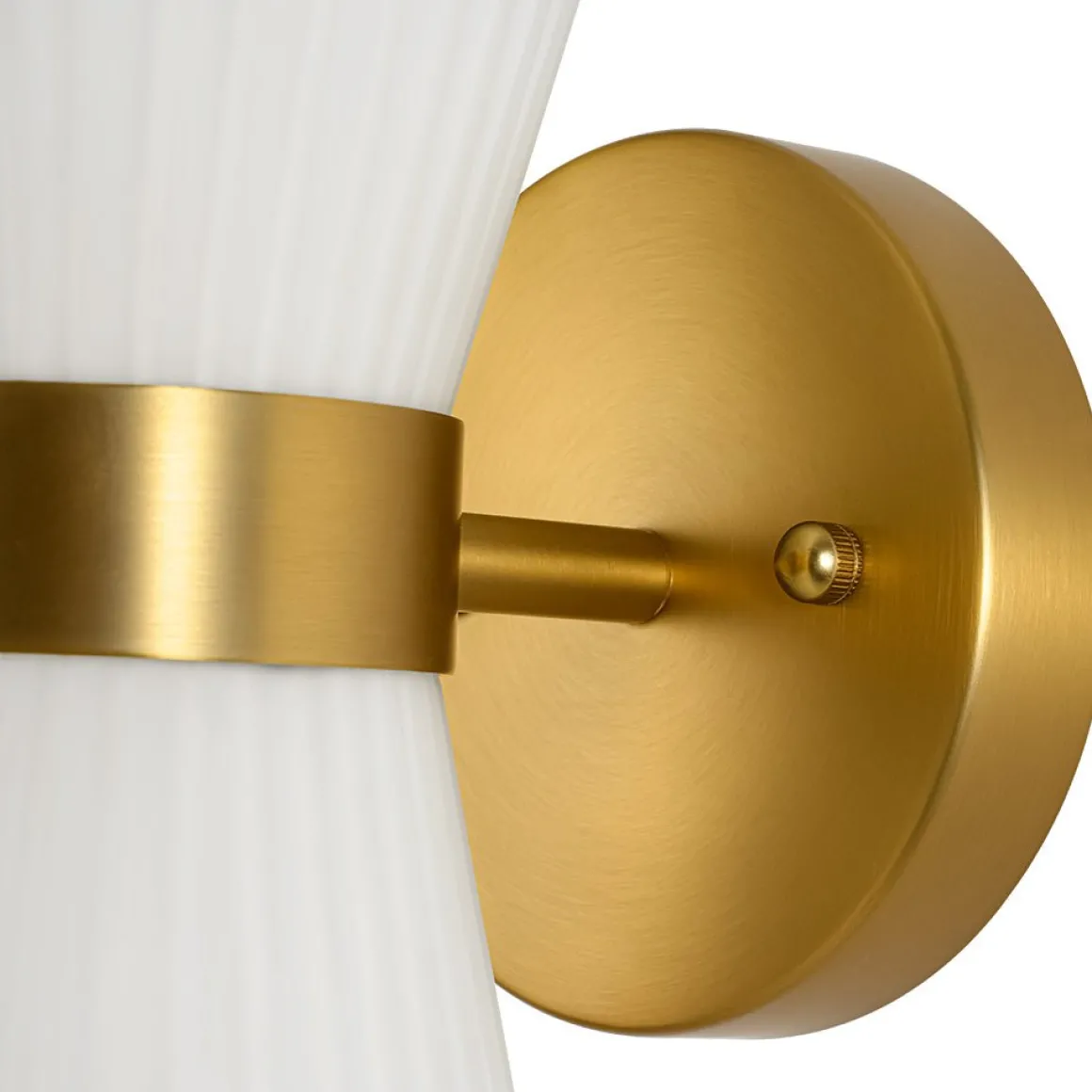 Modern 2-Light Up Down Pleated Glass Cone Wall Sconce