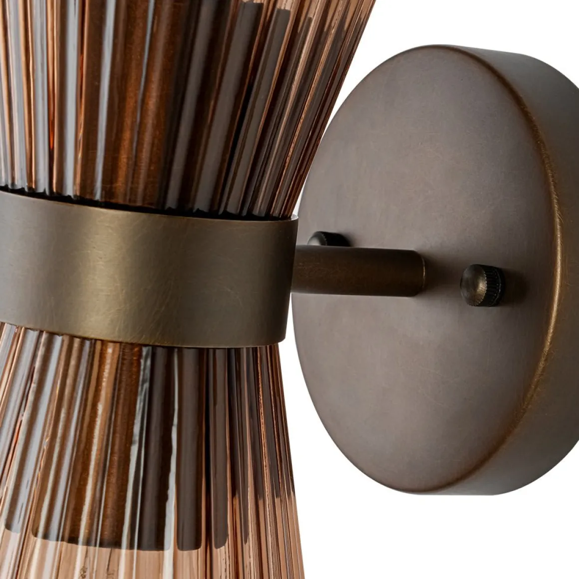 Modern 2-Light Up Down Pleated Glass Cone Wall Sconce