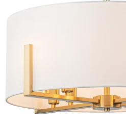 Modern 8-Light Wide Drum Fabric Cage Chandelier