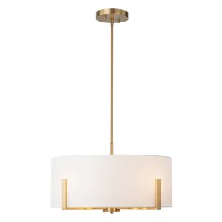 Modern 8-Light Wide Drum Fabric Cage Chandelier