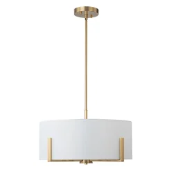 Modern 8-Light Wide Drum Fabric Cage Chandelier