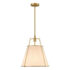 Modern Linen Conical Drum Cage Pendant Light