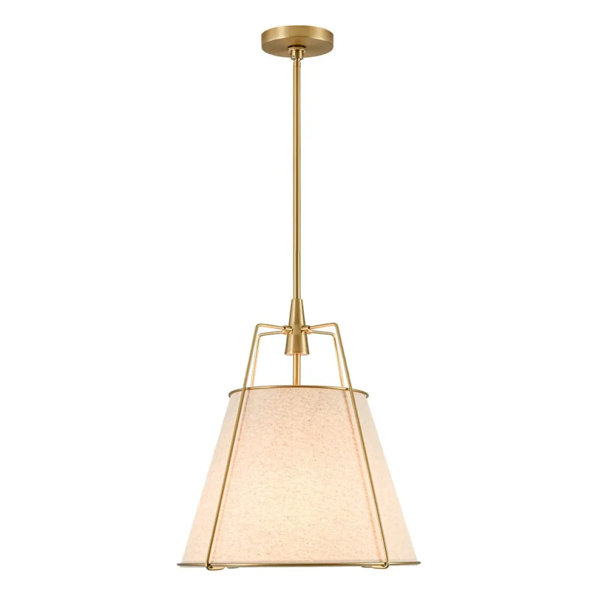 Modern Linen Conical Drum Cage Pendant Light