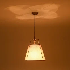 Modern Linen Conical Drum Cage Pendant Light