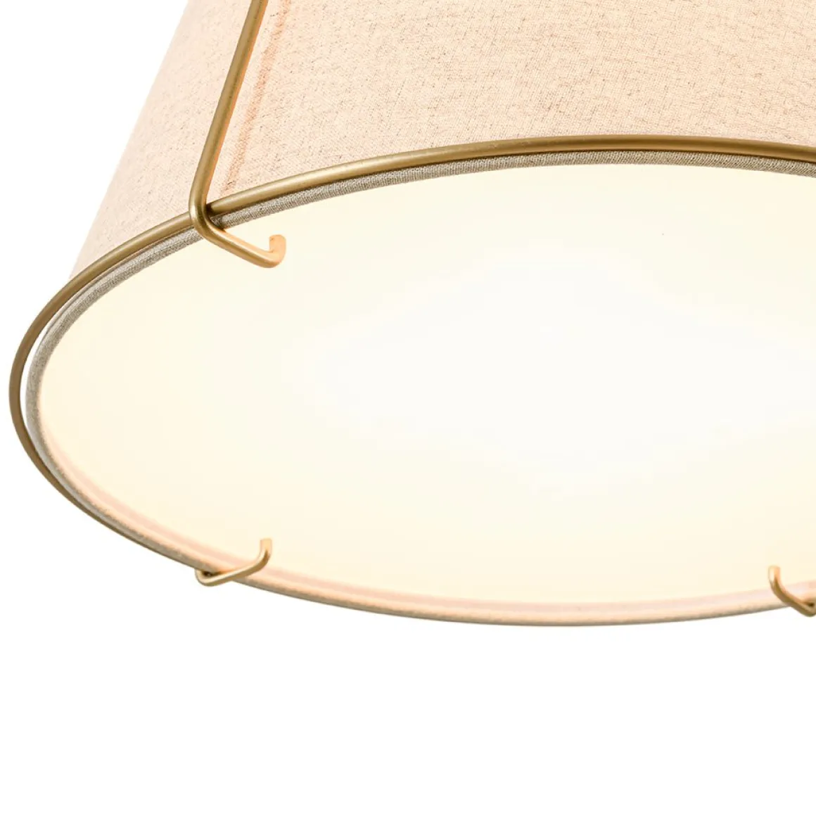 Modern Linen Conical Drum Cage Pendant Light