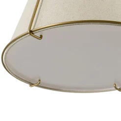 Modern Linen Conical Drum Cage Pendant Light