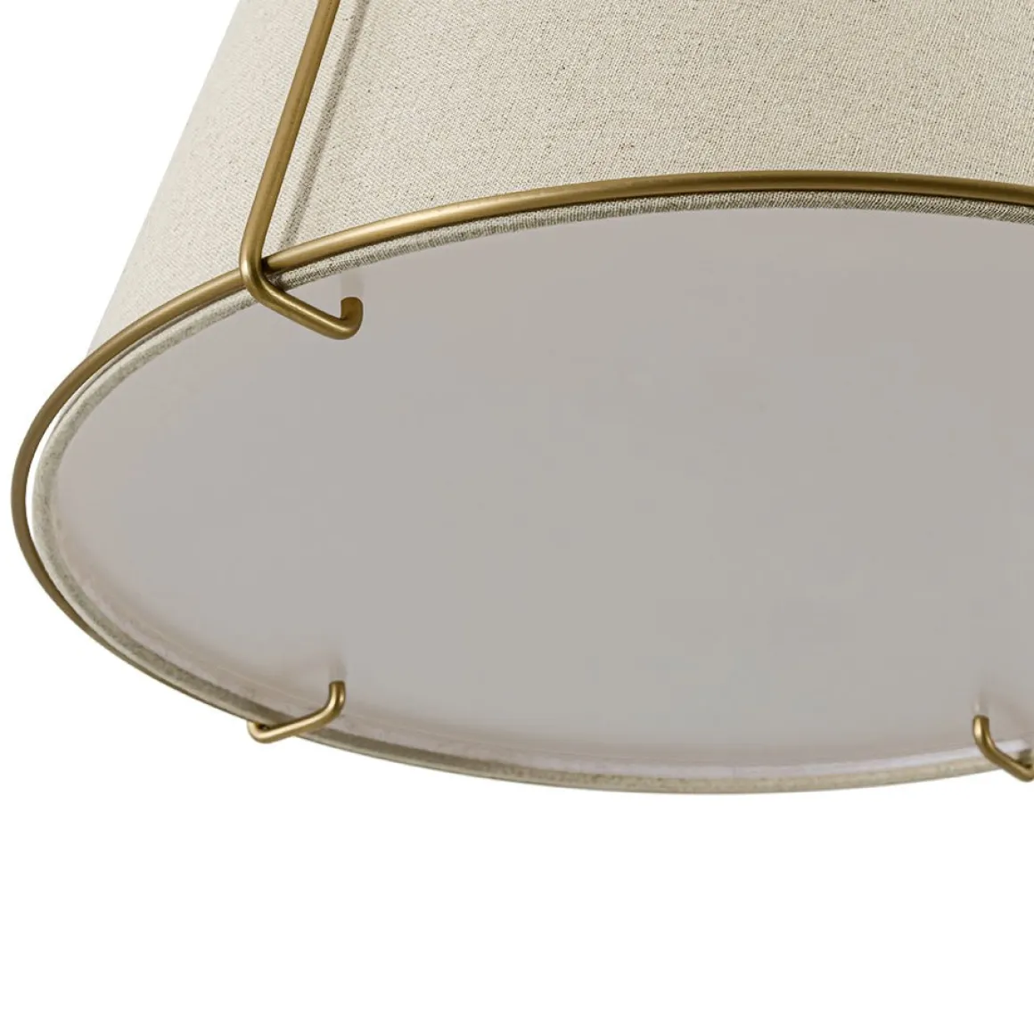 Modern Linen Conical Drum Cage Pendant Light