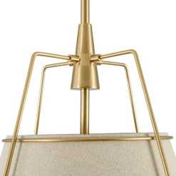 Modern Linen Conical Drum Cage Pendant Light