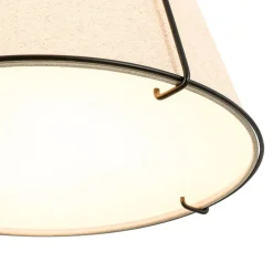 Modern Linen Conical Drum Cage Pendant Light