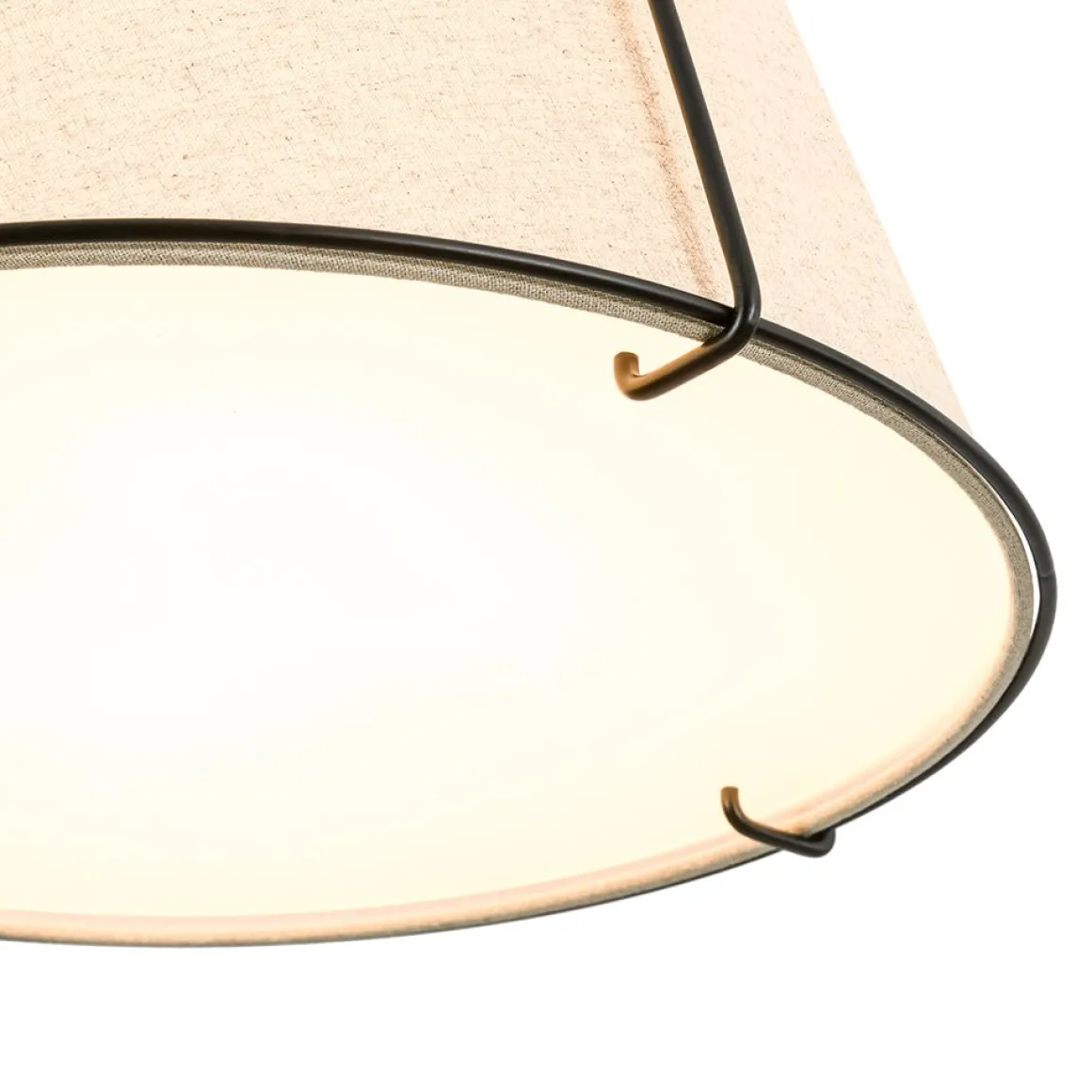Modern Linen Conical Drum Cage Pendant Light