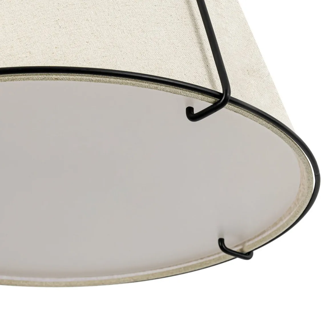 Modern Linen Conical Drum Cage Pendant Light