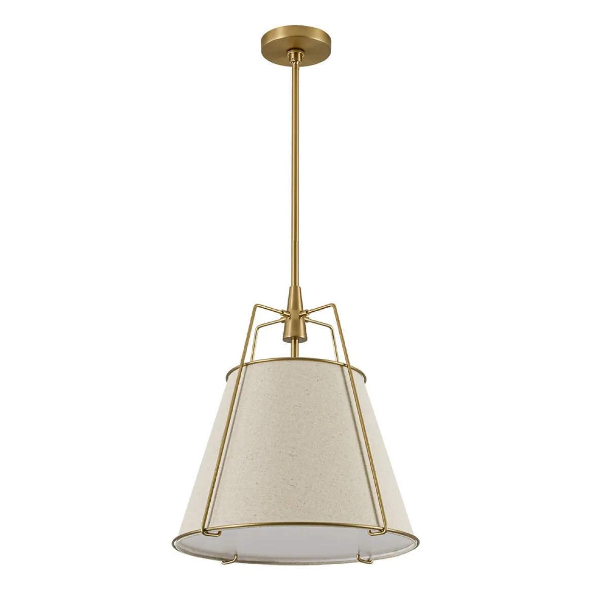 Modern Linen Conical Drum Cage Pendant Light