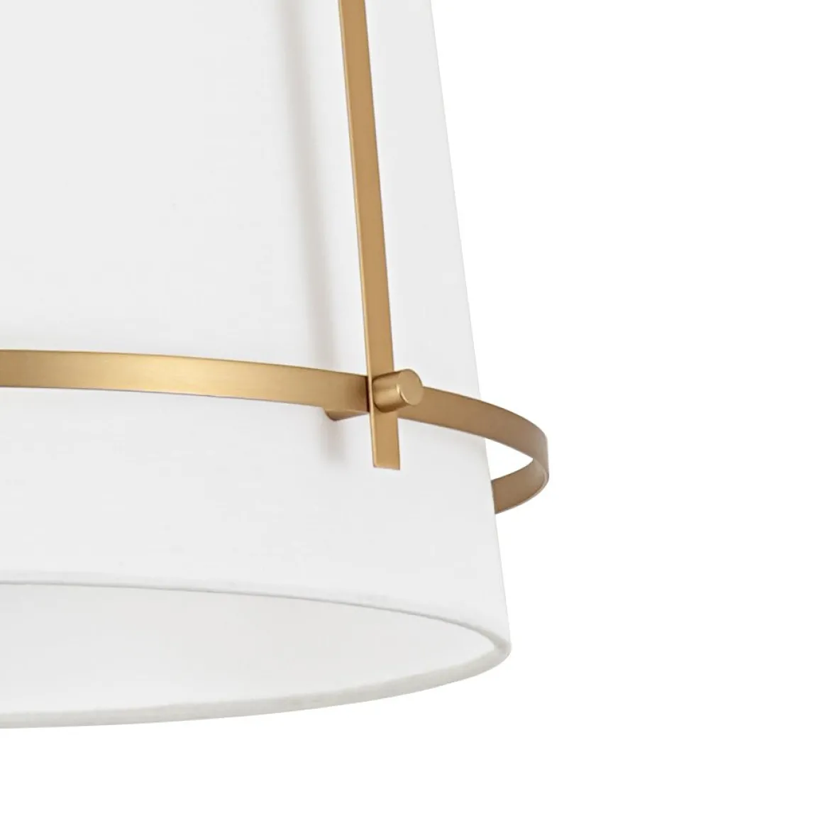Modern Mid-Century Fabric Tall Cone Cage Pendant Light