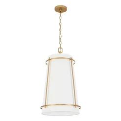 Modern Mid-Century Fabric Tall Cone Cage Pendant Light