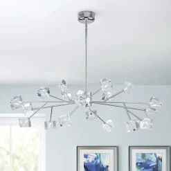 Modern Mid-century Glam Branch Crystal Sputnik Chandelier