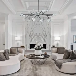 Modern Mid-century Glam Branch Crystal Sputnik Chandelier