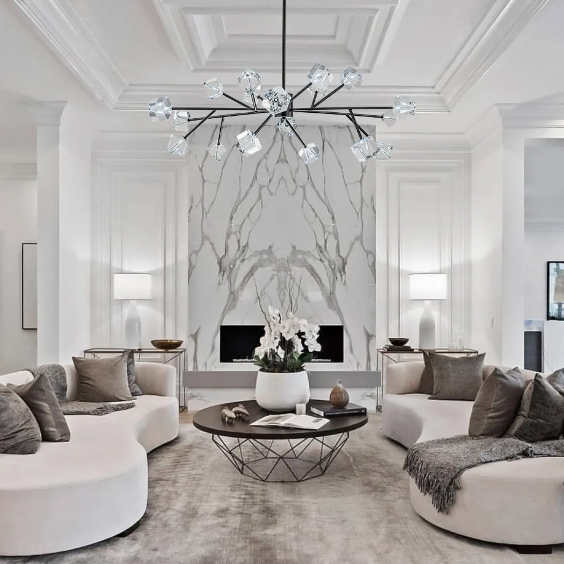 Modern Mid-century Glam Branch Crystal Sputnik Chandelier
