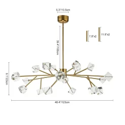 Modern Mid-century Glam Branch Crystal Sputnik Chandelier