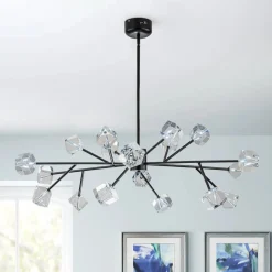 Modern Mid-century Glam Branch Crystal Sputnik Chandelier