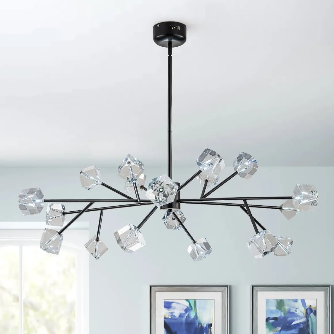 Modern Mid-century Glam Branch Crystal Sputnik Chandelier