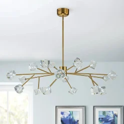 Modern Mid-century Glam Branch Crystal Sputnik Chandelier