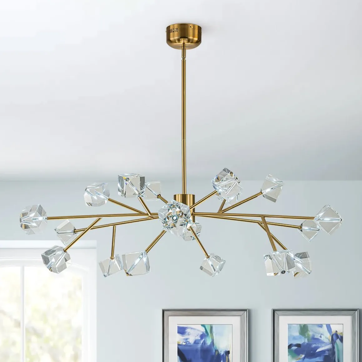 Modern Mid-century Glam Branch Crystal Sputnik Chandelier