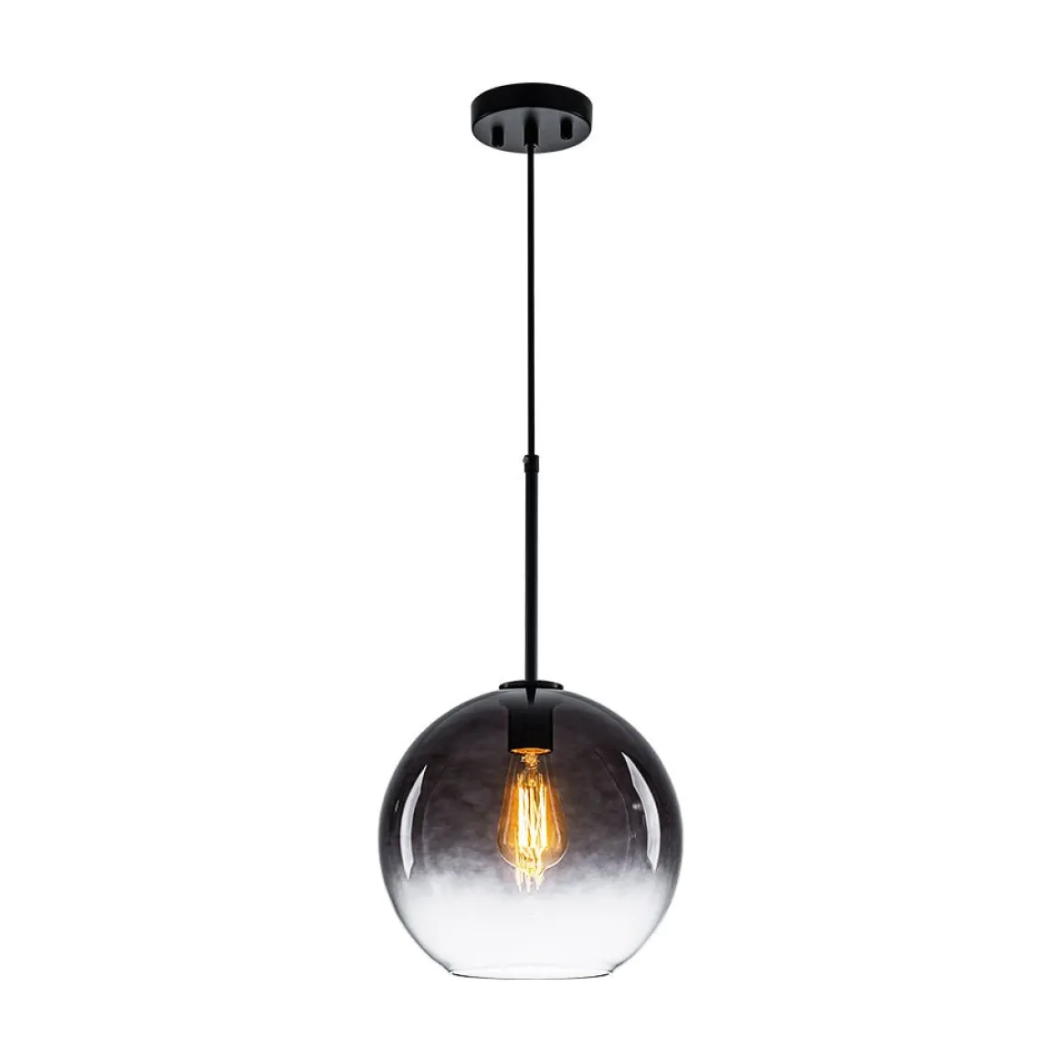 Modern Minimalist 1-light Smoked Grey Tinted Glass Globe Pendant