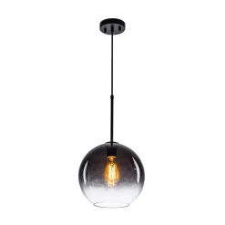 Modern Minimalist 1-light Smoked Grey Tinted Glass Globe Pendant