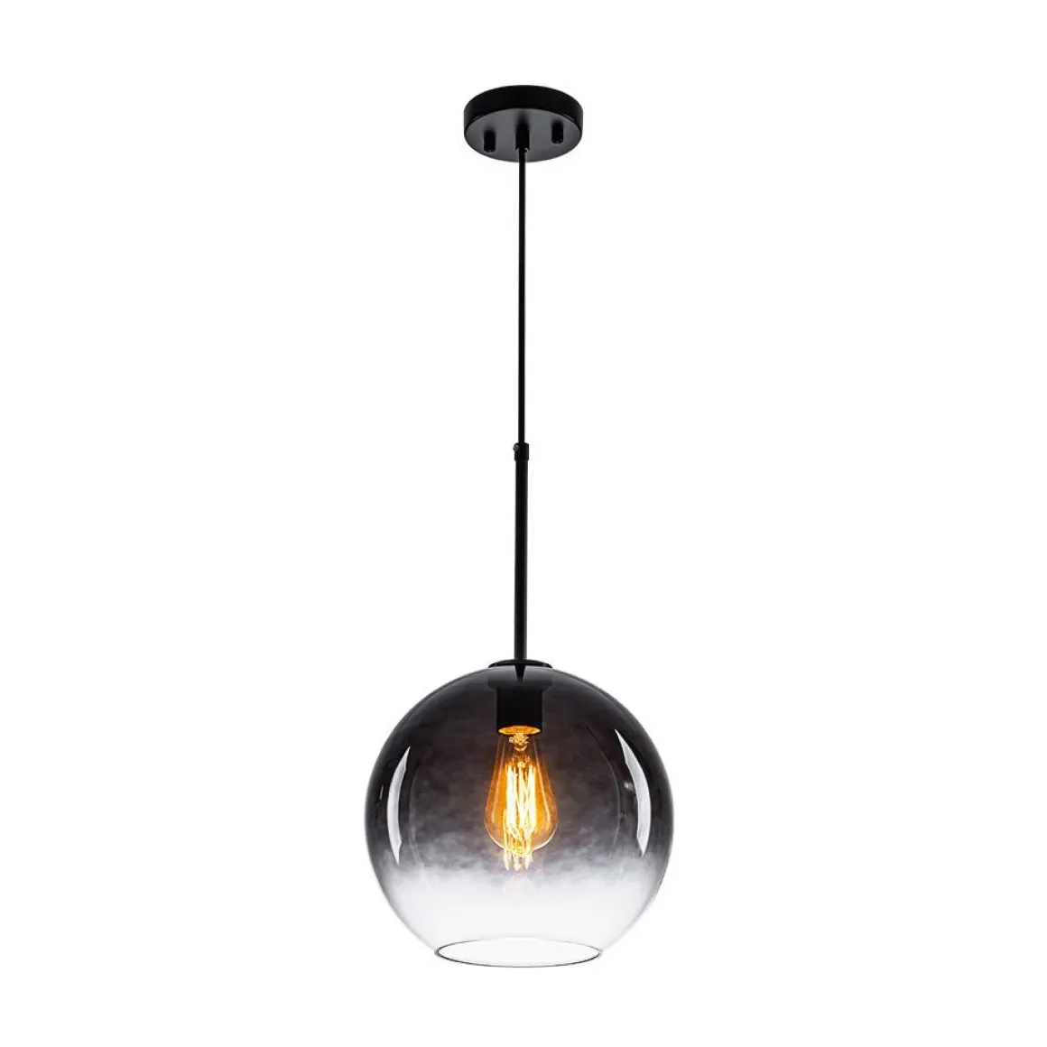 Modern Minimalist 1-light Smoked Grey Tinted Glass Globe Pendant